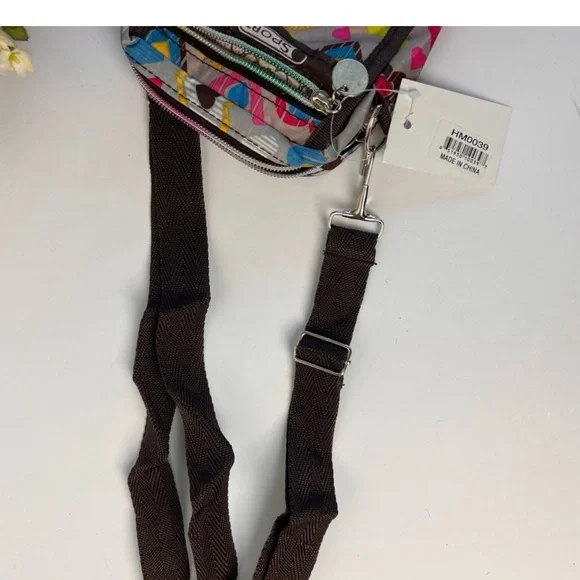 MOCK Lesportsac Inspired Heart Pattern Crossbody Bag - Multicolor - Picture 5 of 8